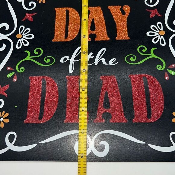 Halloween Decoration Day of The Dead Sugar Skull Hanging Sign - Picture 5 of 7